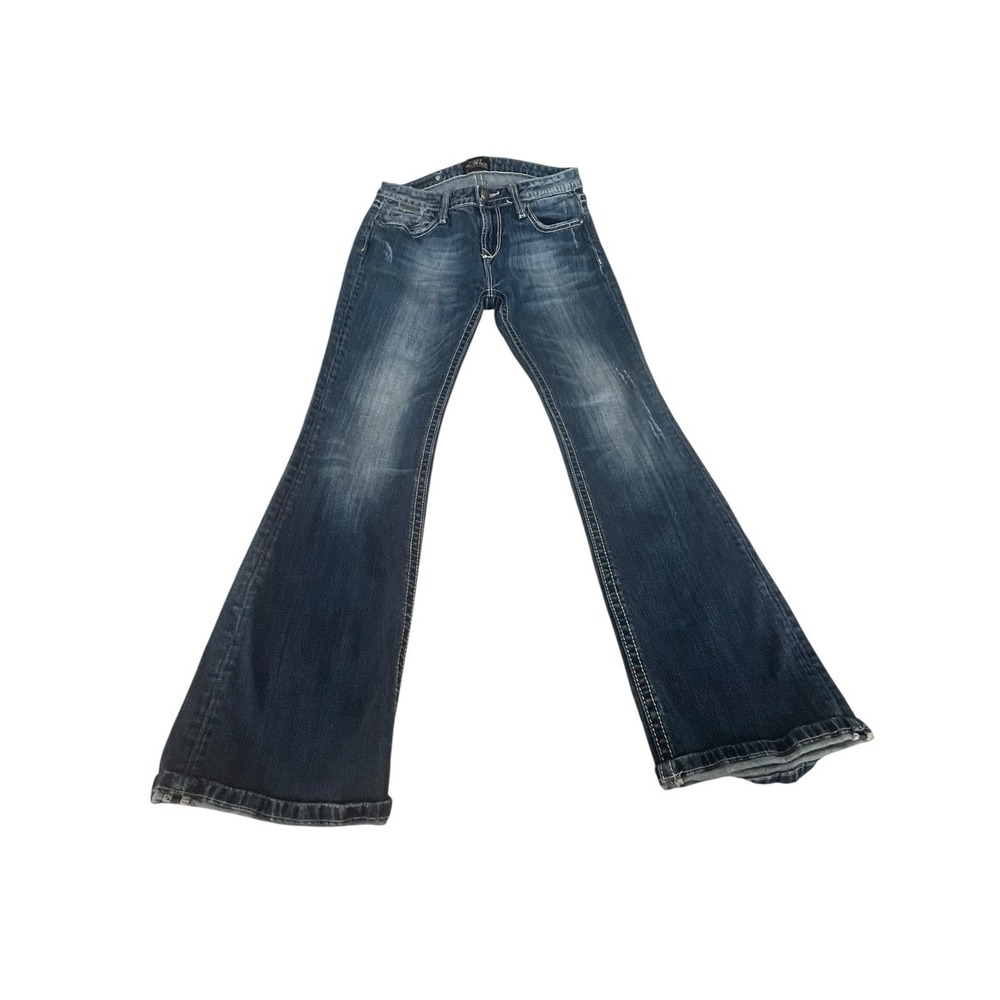 Express ReRock Bootcut Jeans Size 4 Regular Med Wash Stretch Vintage Denim Y2K
